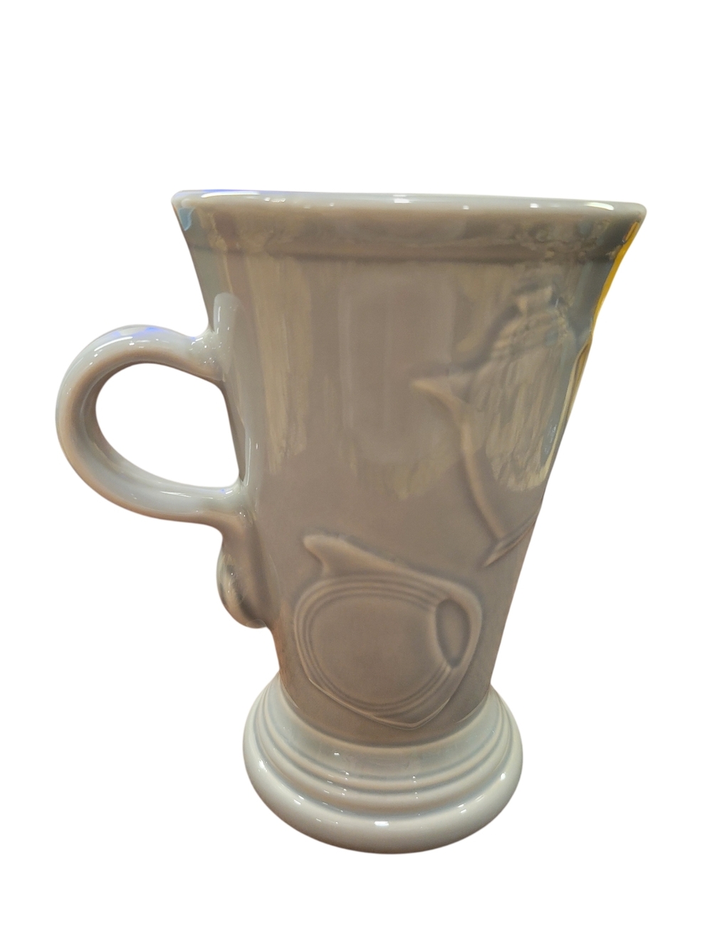 Fiesta Ware Pedestal Mug 18oz Latte Coffee Cup Retired Shape EUC Pearl Gray